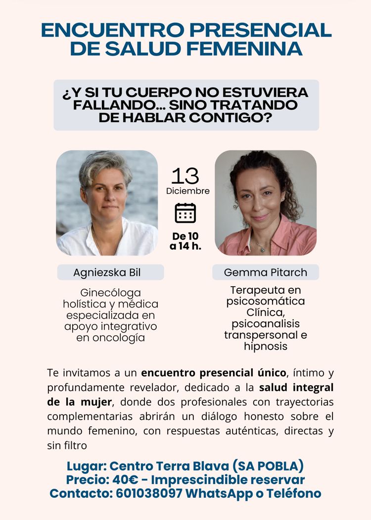 Encuentro Presencial de Salud Femenina – Oncología integrativa y apoyo en cáncer en Mallorca | HBP